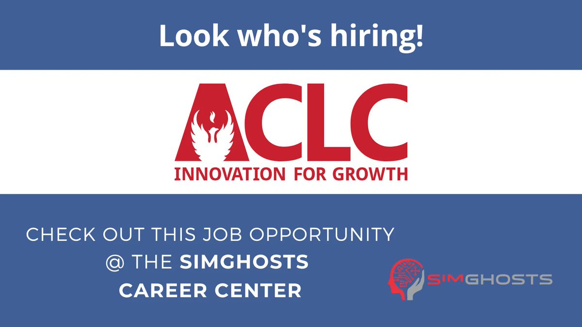 New job posting alert! Advanced Computer Learning Company has SEVERAL #healthcare #simulation positions open. Check them out and many others on the SimGHOSTS Career Center.  Your one stop for career development in our specialized field: buff.ly/2v8r1r2