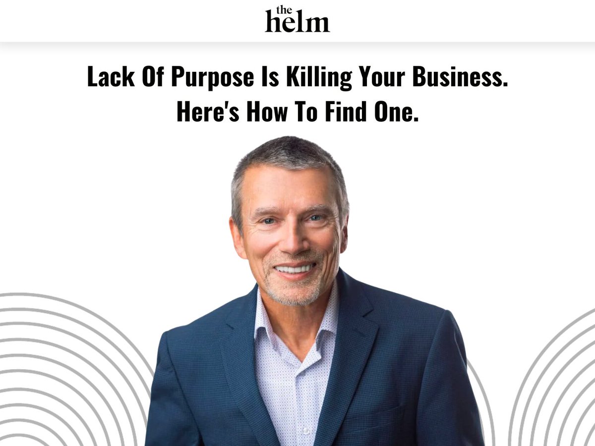 For entrepreneurs and leaders — how important is purpose? Here's a secret: it can make or break your business.

<a href="/DrJohnIzzo/">Dr. John Izzo</a>, a pioneer on employee engagement and social responsibility is sharing his 2c on the importance of purpose in business here: bit.ly/3r7uBCd