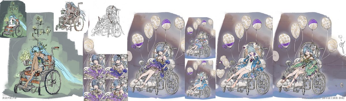 「『鈴木康士画集 泰東』(新紀元社)付属より ゲーム関連では珍しくラフ画まであり。」|yasushi suzukiのイラスト