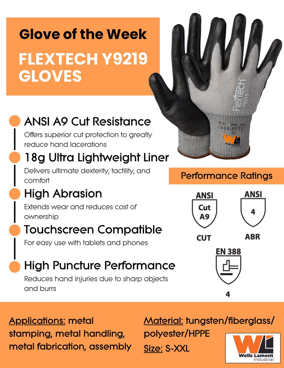 wellslamontind's tweet photo. Introducing our glove of the week! #industrialgloves #safety #glove #PPE https://t.co/wRIJBxMUPG