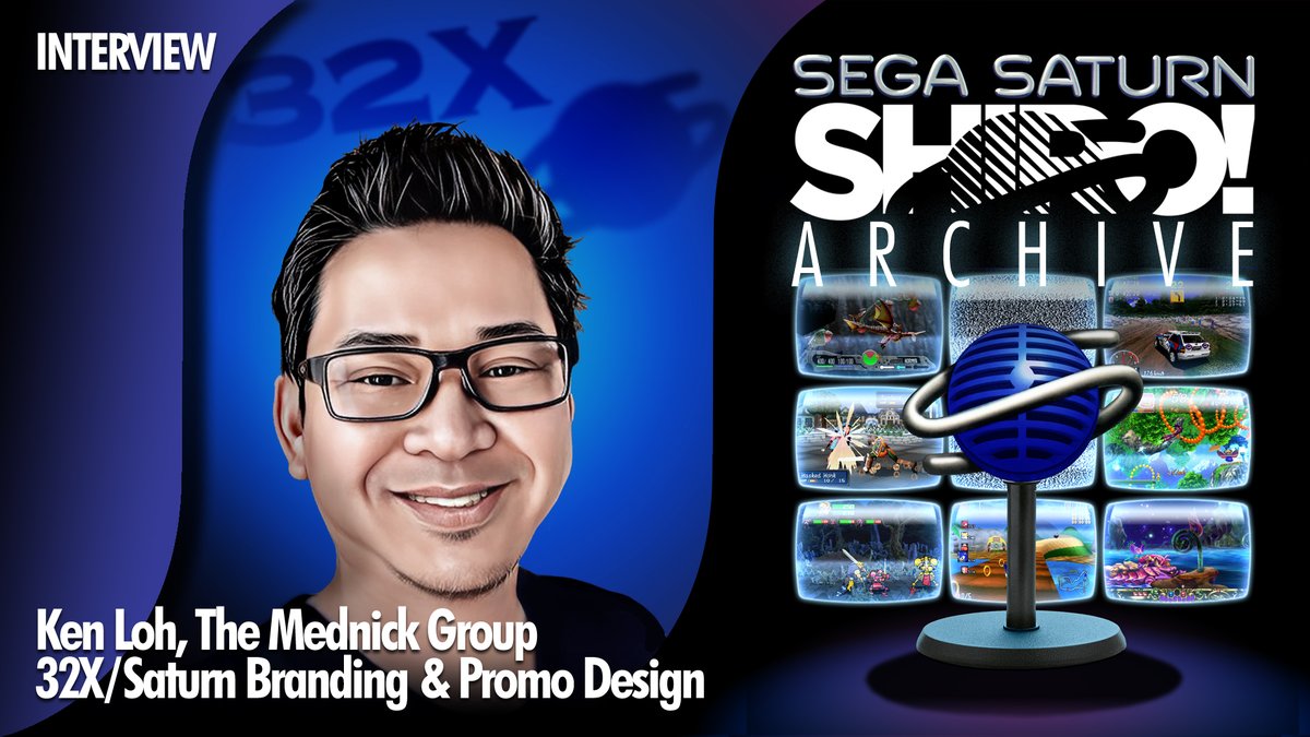 playsegasaturn's tweet photo. Next up from the SHIRO! Archive is an interview with Ken Loh @kloh regarding his time at the Mednick Group creating branding &amp; promo for SEGA of America during the Sega CD, 32X &amp; Saturn era! Don't miss it... 🪐🤘🏼
Video:
https://t.co/HvhtNmp18A
Audio:
https://t.co/sYUauQUEJj https://t.co/1pXMj2ZSC1