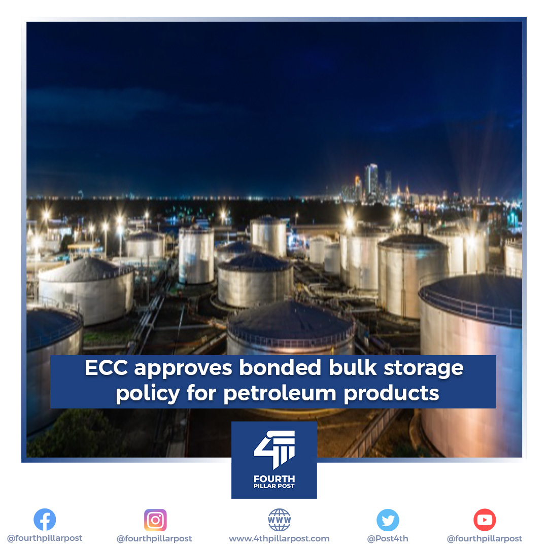 Post4th's tweet image. The Economic Coordination Committee (ECC) of the cabinet in Pakistan has approved the bonded bulk storage policy for petroleum products in 2023, as announced by Federal Minister for Finance and Revenue, Senator Ishaq Dar. 

#ECC #bulkstorage #petroliumproducts