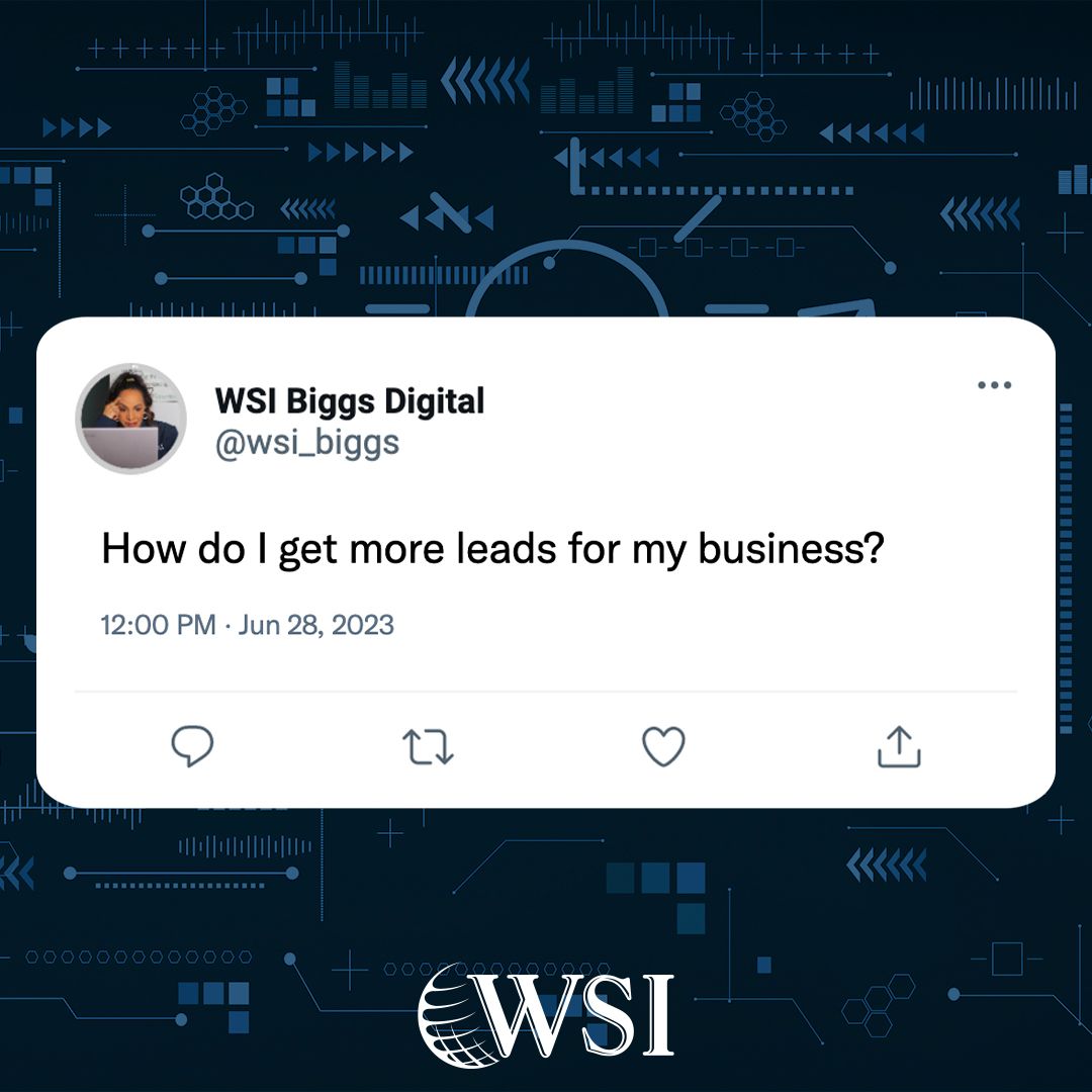 wsi_biggs's tweet photo. If that's not the most common question we get, then I don't know what is! At WSI Biggs Digital, we specialize in improving lead generation to skyrocket your business growth. 🚀 

Discover more ➡️ https://t.co/mCYLSUFjzl https://t.co/H2aupsOkGr
