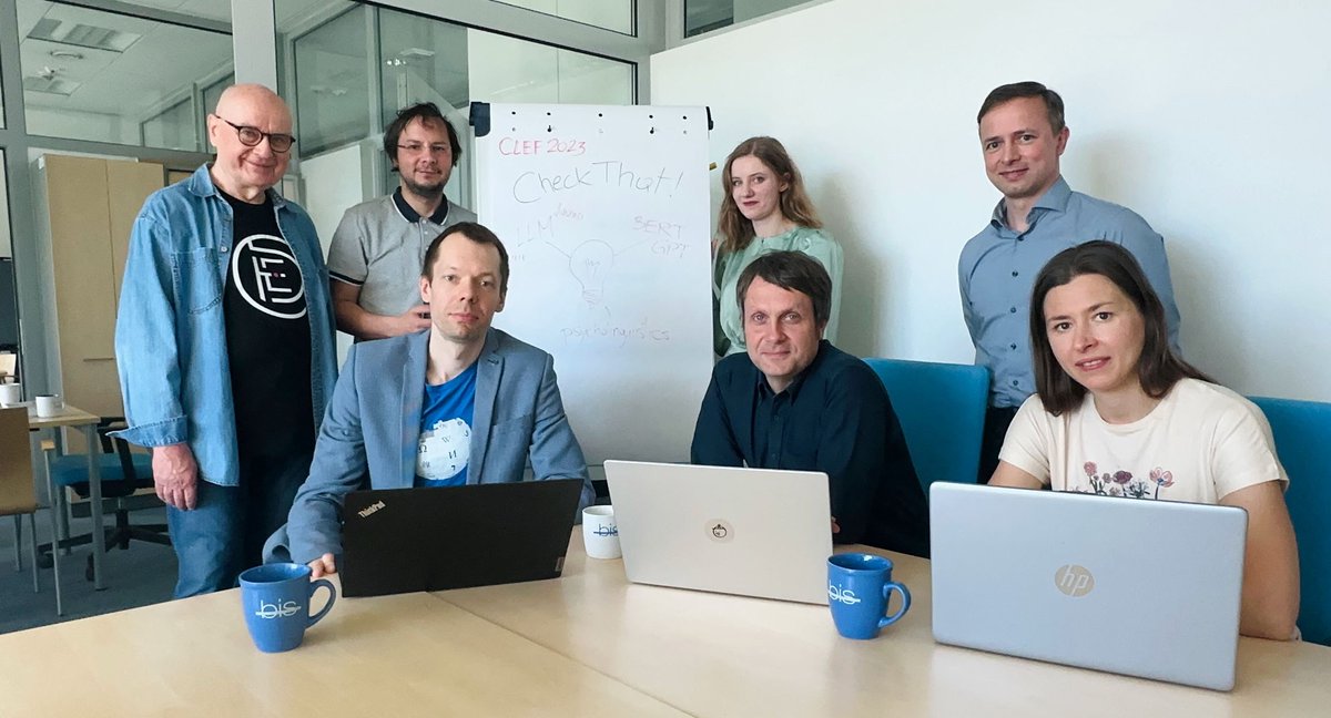 kie_uep's tweet photo. The method proposed by our scientists took first place in the international competition #CLEF2023 #CheckThat! Lab. It detects English sentences that need to be reviewed because of potential misleading or #fakenews → #factchecking. 
#NCBR #INFOSTRATEGI

https://t.co/nFQd0L1ypu https://t.co/IpzU8duRhE