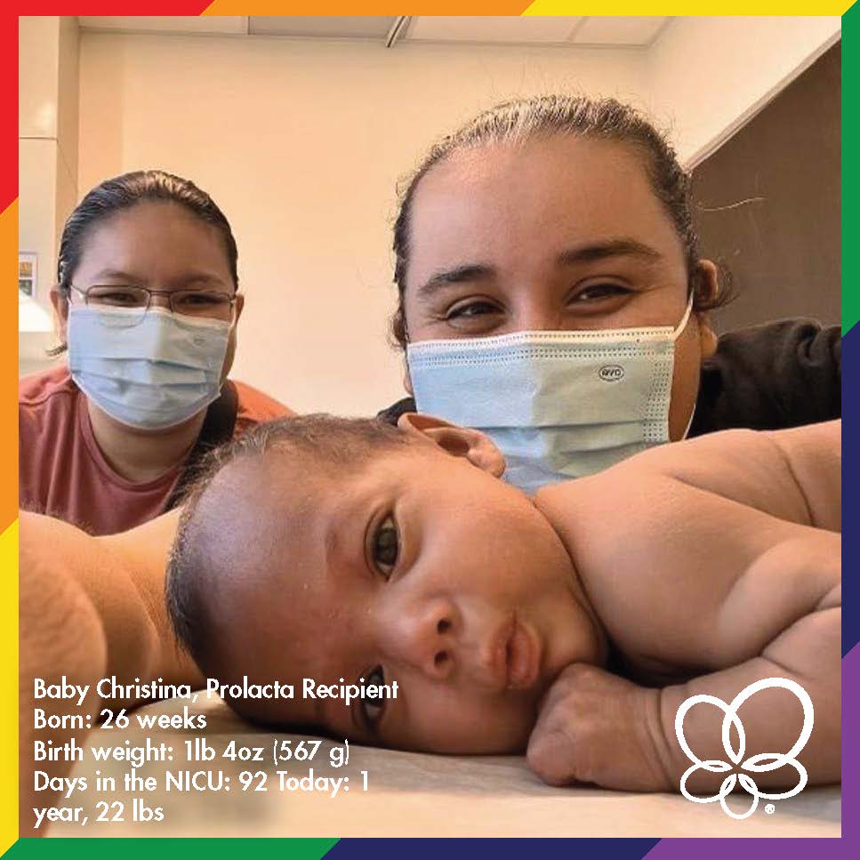 prolacta's tweet photo. Christina weighed only 1 lb 4 oz when she entered the world as a #26weeker, but with the #love and support of her #moms, Monica and Brianna, and their amazing #NICU team, she was able to go home after 92 days in the NICU. 

Read Christina’s story: https://t.co/S4mrMpNWsF https://t.co/tKOKVTY2rs