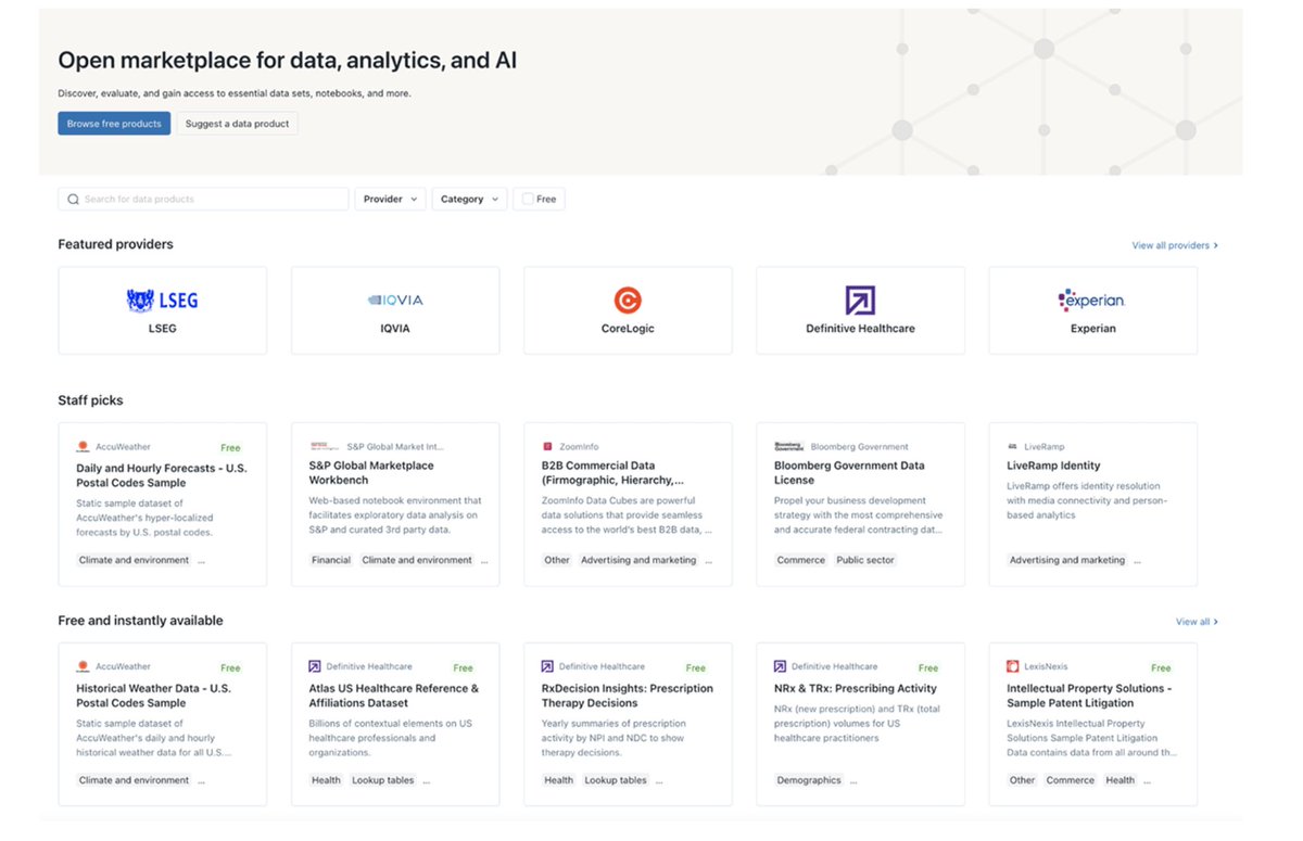 YoussefMrini's tweet image. Databricks Marketplace is now Generally Available!
Coming soon: AI Model-Sharing Capabilities
Coming soon: Lakehouse Apps in Databricks

#DataAndAISummit #Databricks