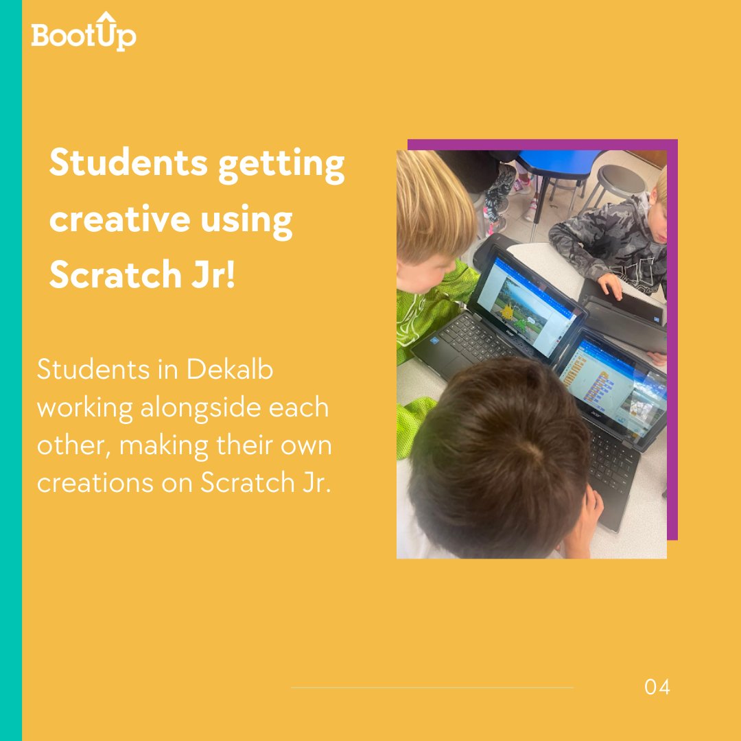 BootUpPD's tweet image. For today's #BootUpPDHighlight, we're taking it to @DeKalbSchools where students learn how to collaborate while using Scratch Jr! @NatalieVarkey @WaringWhizKid #CodingisforEveryone #CSK8 #BootUpPD #Dekalb