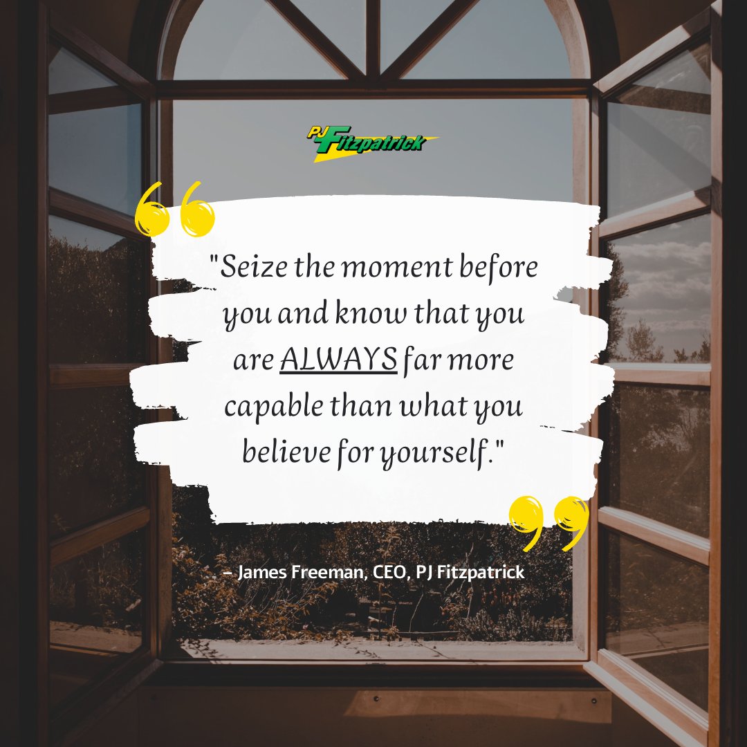 pjfitzllc's tweet photo. π A quote for Wisdom Wednesday, once shared with employees from CEO James Freemanπ "Seize the moment before you and know that you are ALWAYS far more capable than what you believe for yourself."
#pjfitzpatrick #wordsofwisdomwednesday #quote https://t.co/8vNF05GKX3