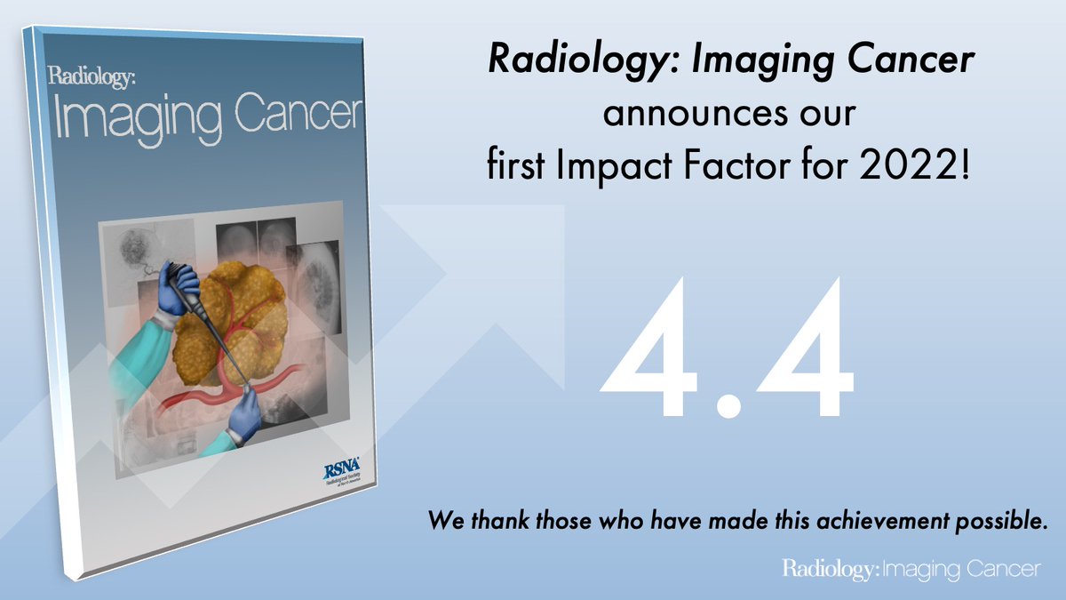📢We have news! 📢 We’re pleased to announce our debut impact factor of 4.4! The contributions of our authors, reviewers, and editorial board members made this achievement possible. Congratulations to our hardworking and visionary Journal Editor, Dr. Gary Luker! @luker_md