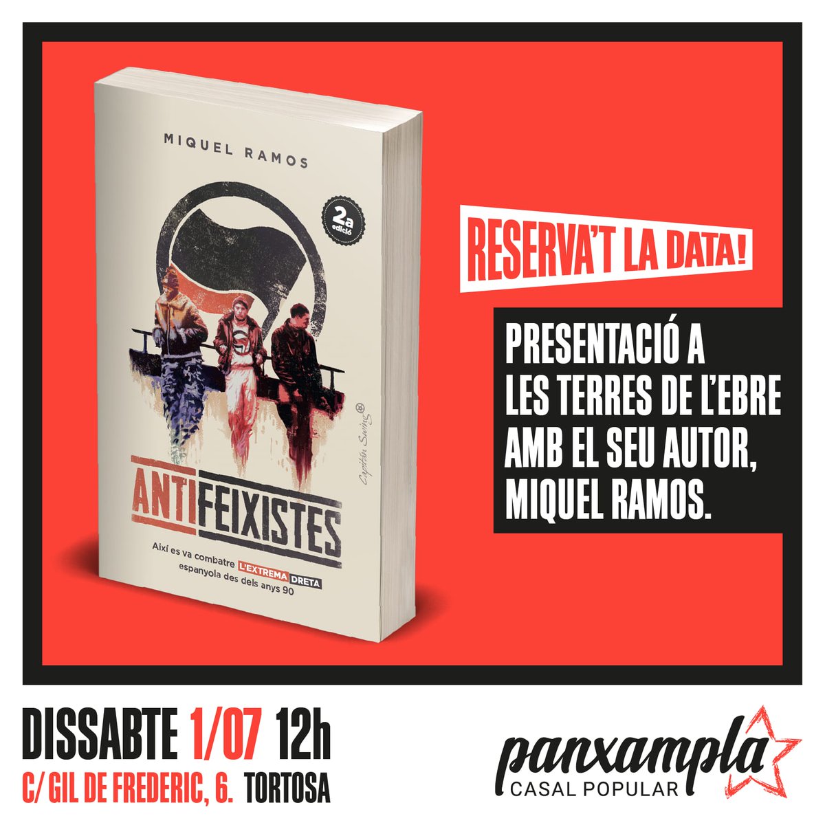 Miquel_R's tweet photo. Dissabte ens veiem a Tortosa per parlar d'antifeixisme. https://t.co/44OKg3tmHz
