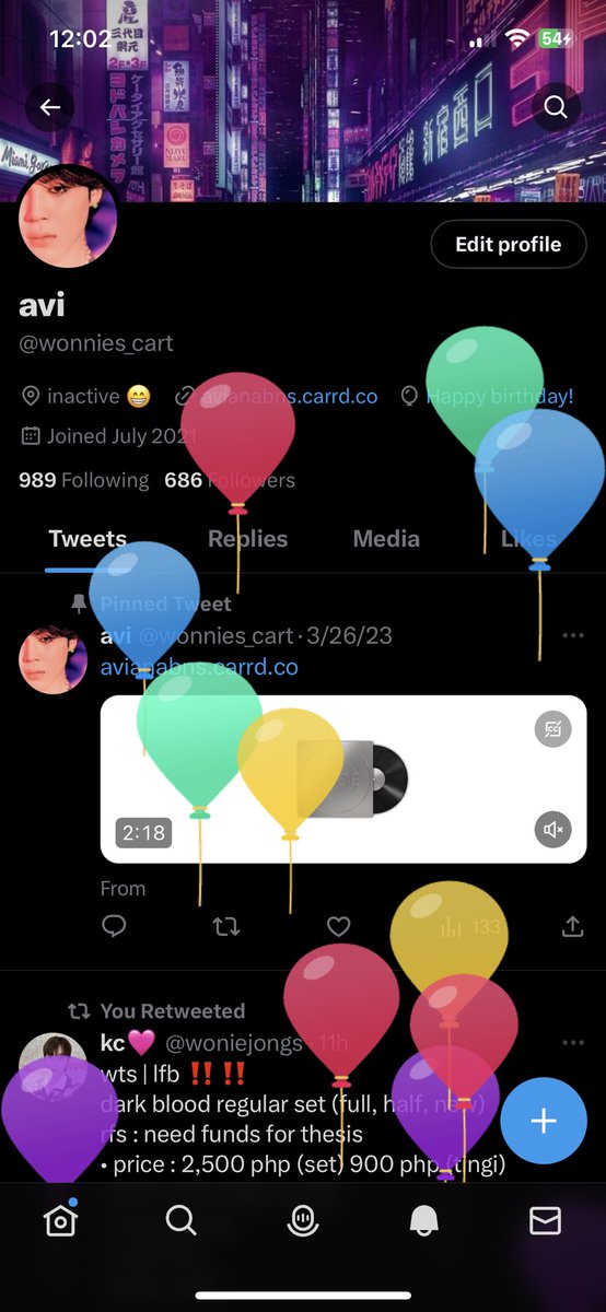 twt gave me balloons for the second time 🥹🤍