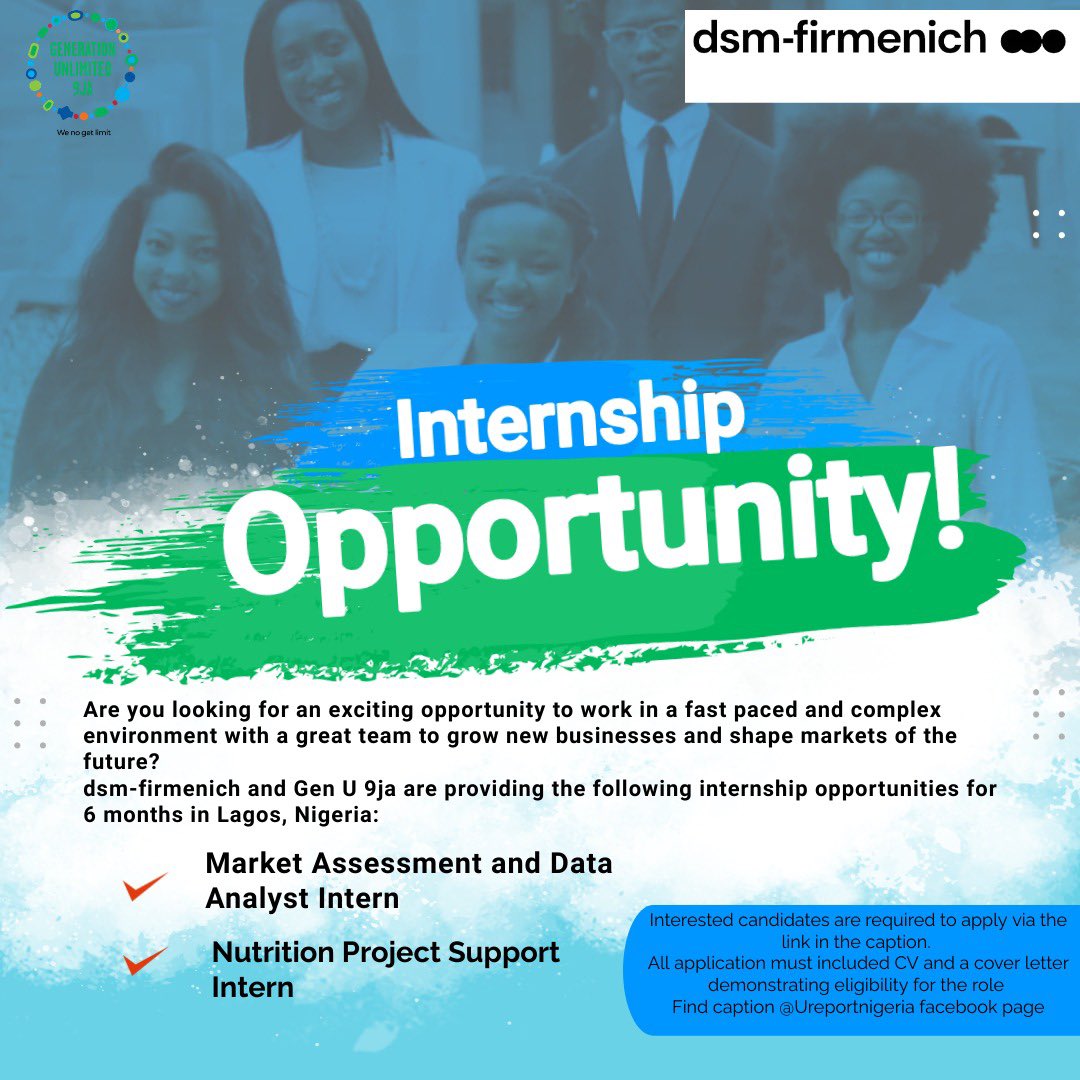 Reach your future goals ✨🚀 with this career opportunity suited for you, at dsm-firmenich in Nigeria kick starting in August and September 2023. Available for you through the application link on our latest story. #CareerElevation #UnlimitedGrowth 

docs.google.com/forms/d/e/1FAI…