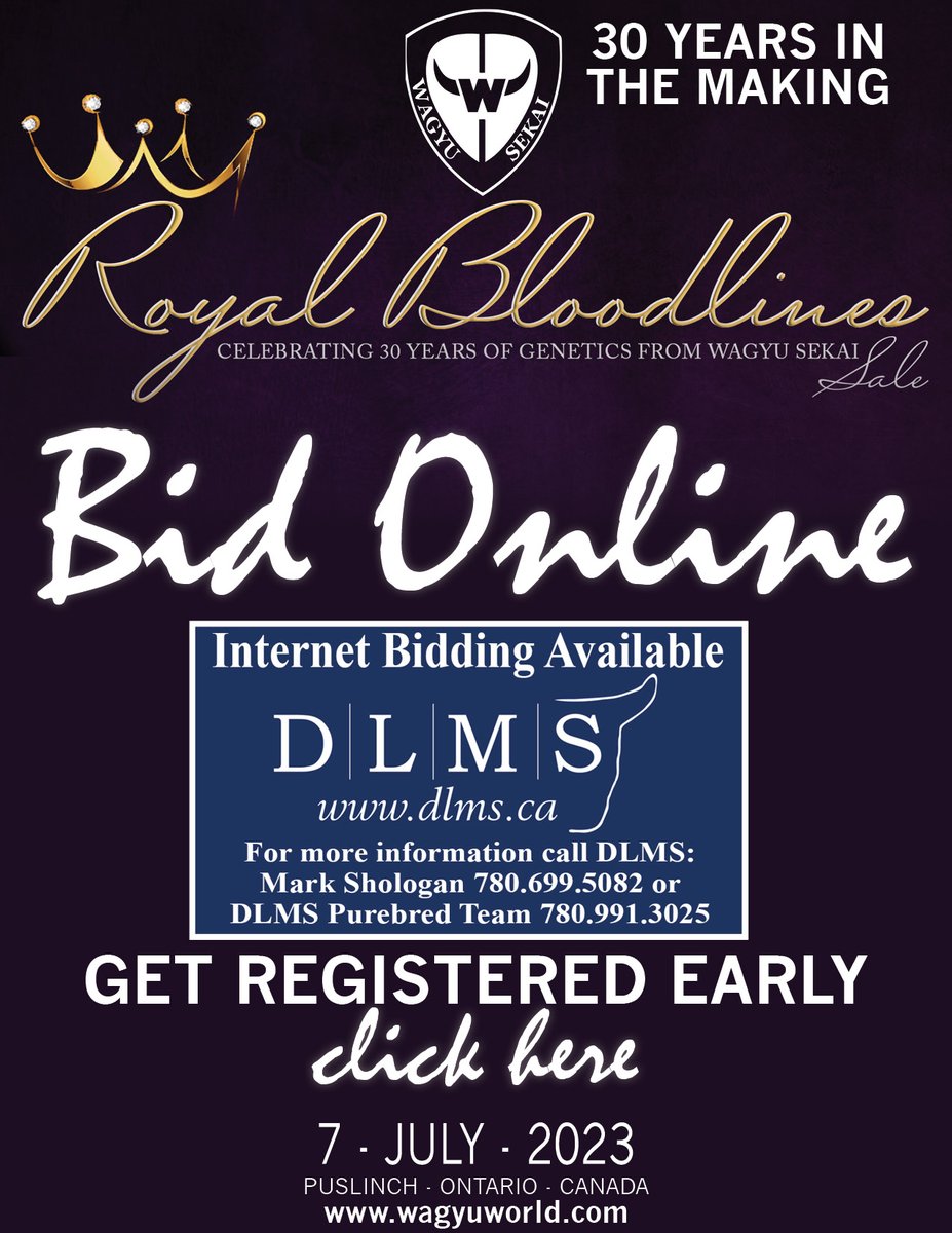 Register TODAY to Bid Online with DLMS: dlms.ca/Report/Auction…
Next Friday - July 7th, 2023 👑