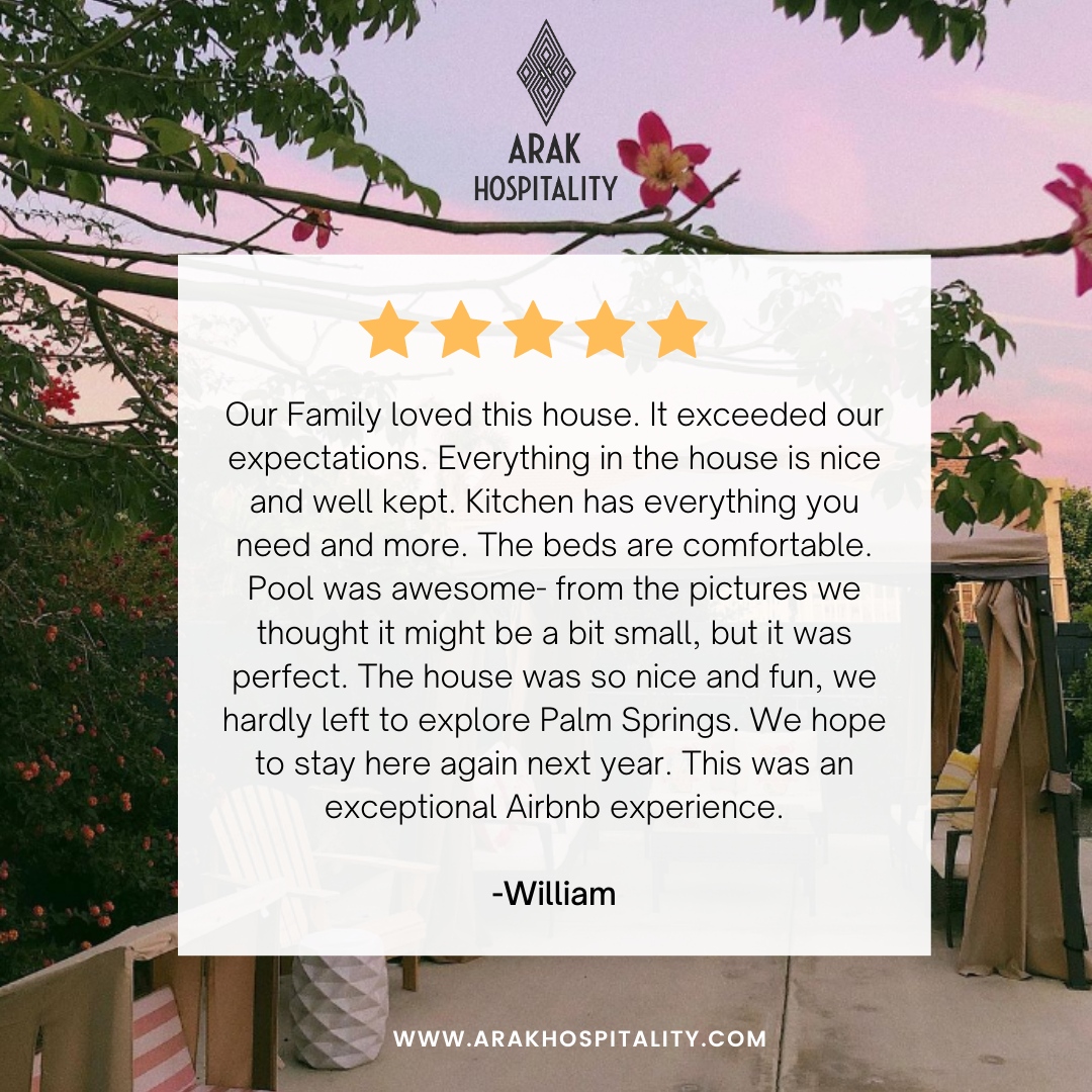 Here's to the guests who inspire us every day with their unforgettable experiences at our vacation homes!

THANK YOU!

#ArakHospitality #wheretostay #bespokedesign #homerental #homeaway #beachhouse #familyvacations #holidayrentalsagency #vacationrental #propertymanagement