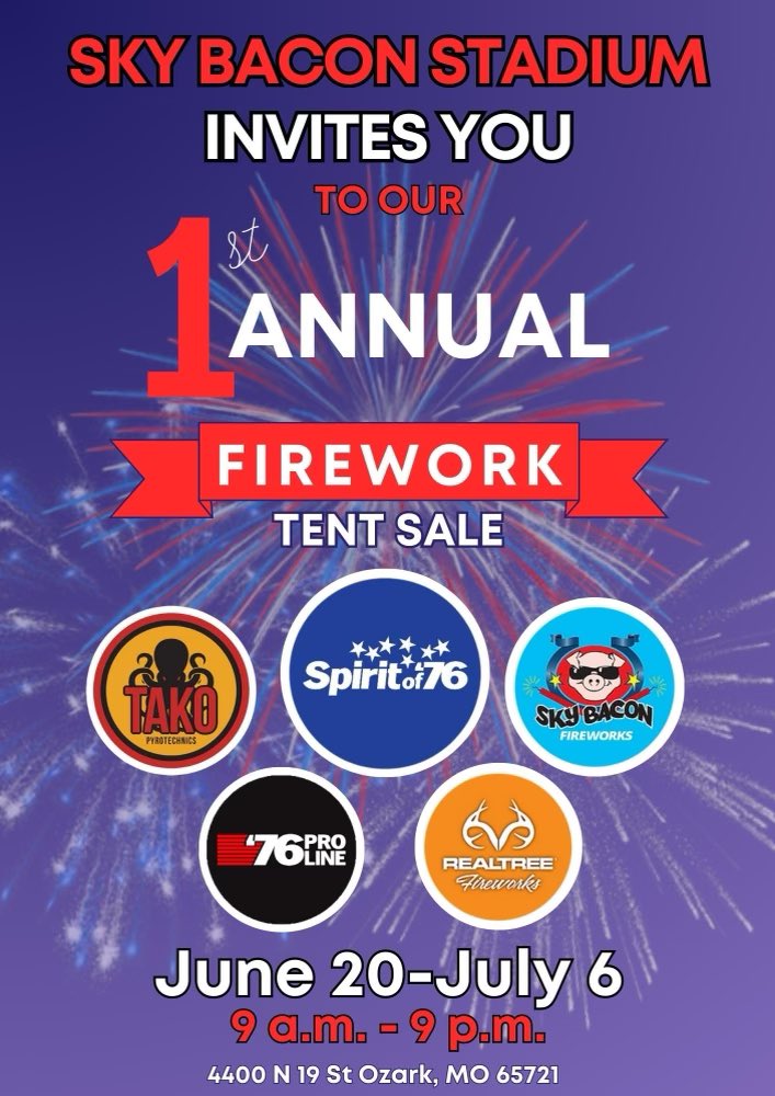 Come support your local athletes and our home ballpark and stock up for the 4th.