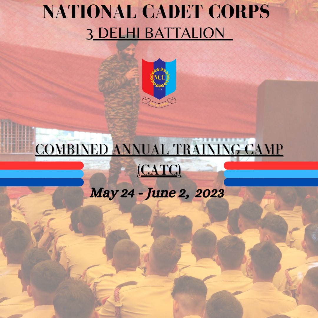 3DBNNCC's tweet photo. Combined Annual Training Camp (CATC) is a compulsory camp which helps a cadet in different phases in manifold ways. From May 26 to june 2 2023 it was organised in Group 'C' HQ, Safdarjung. The cadets learnt various skills, experiences and facts about military life. https://t.co/q0jbul8CUq