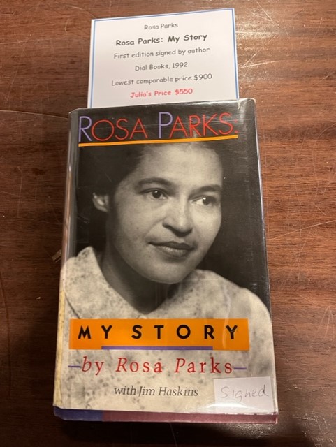 JuliasCoffee's tweet photo. “I would like to be known as a person who is concerned about freedom and equality and justice and prosperity for all people.”

Julia's is honored to offer this amazing autobiography signed by Rosa Parks herself with date of signing! https://t.co/dmUiRuHK7e