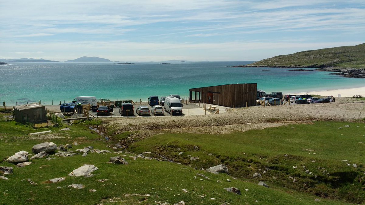A3 The award-winning Huisinis Gateway building on #Harris has toilets, showers & somewhere to shelter on stormy days. There's also a chemical disposal point, recycling & a herd of very photogenic Highland Cattle living close by!   #belocal #scotlandhour  
north-harris.org