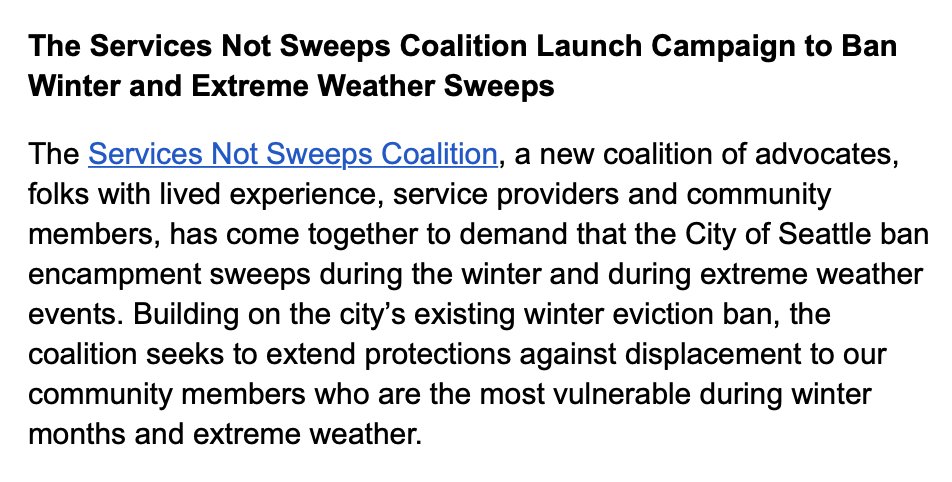Anti-sweep advocates demand the City Council pass a ban on sweeps during extreme weather and winter months, which the City defined as Dec 1 to March 1 in the winter eviction moratorium.