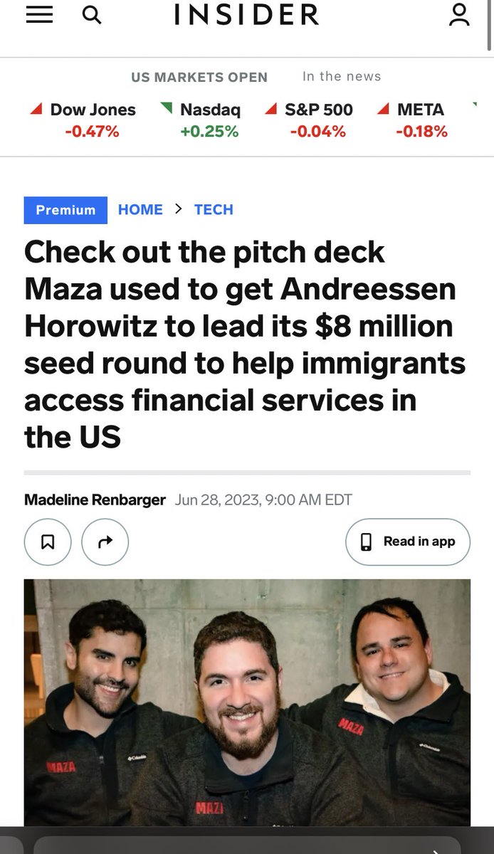 Robbie Figueroa (@robbiefigs) on Twitter photo Maza is officially out of stealth π. In <1 year, weβve impacted the lives of >50k customers by unlocking credit, banking, and taxes under one platform. With 25m+ undocumented immigrants in the US πΊπΈ, <a href="/ai_luce/">Luciano Arango</a> <a href="/sbilstein/">siggy bilstein</a> and the rest of this amazing team have a long way to go. Maza is officially out of stealth π. In <1 year, weβve impacted the lives of >50k customers by unlocking credit, banking, and taxes under one platform. With 25m+ undocumented immigrants in the US πΊπΈ, <a href="/ai_luce/">Luciano Arango</a> <a href="/sbilstein/">siggy bilstein</a> and the rest of this amazing team have a long way to go.
