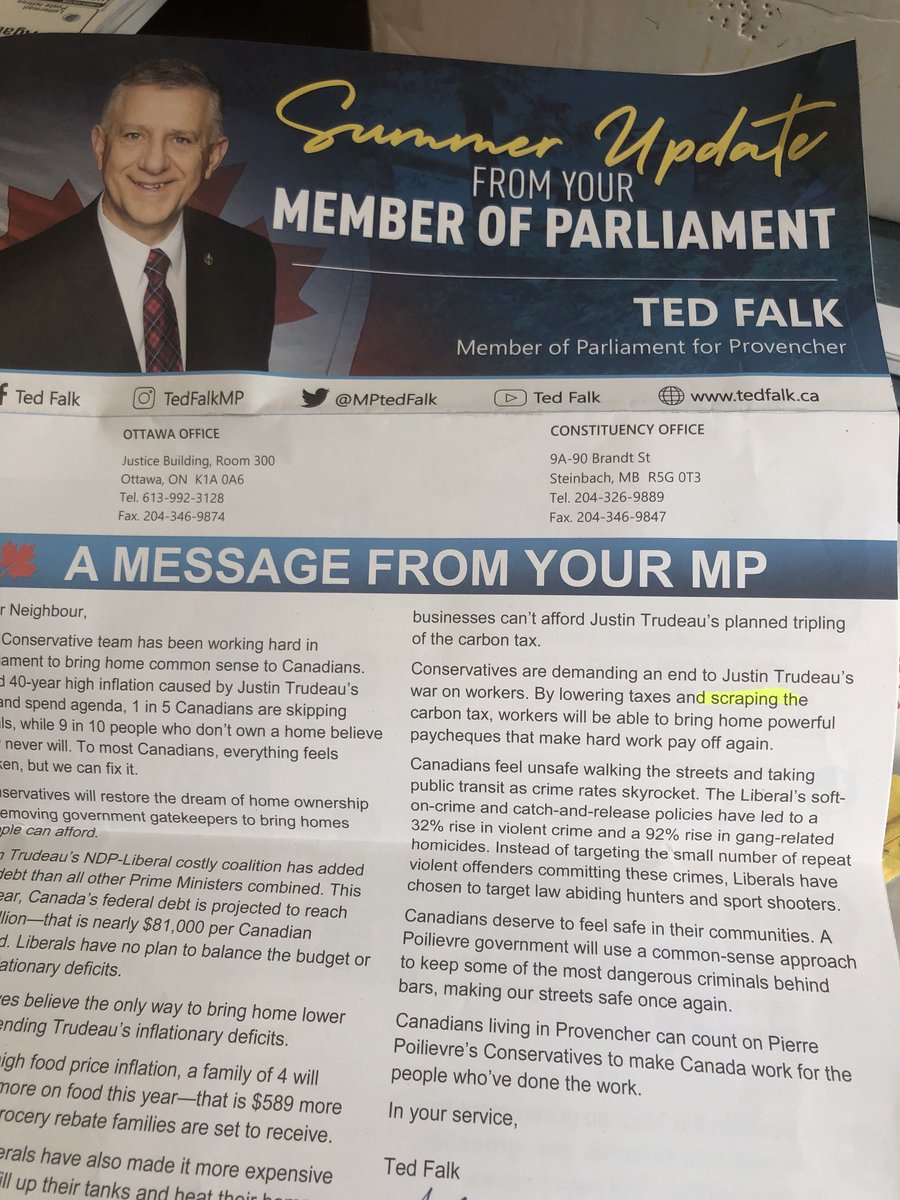 rickloewen's tweet photo. Nice to see #TedFalk and the #CPC are going to SCRAPE the carbon tax. Dufus https://t.co/TCaoDkPbwb