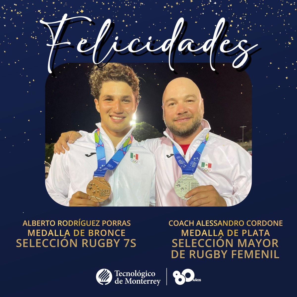 TECcampusPUE's tweet image. Felicitamos a nuestro alumno Alberto Rodríguez Porras con medalla de bronce🥉en la Selección Rugby 7s y a nuestro Coach Alessandro Cordone, parte del CT con medalla de plata🥈con la Selección Mayor de Rugby Femenil en los juegos Centroamericanos y del Caribe.
#OrgulloBorrego🐏🏉