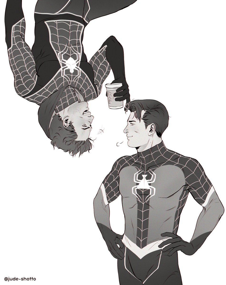 adorkable_anna5's tweet photo. My Spidey AU!!!! Art by the incredible @JudeShotto 🥺💞💞💞💞💞Their expression is captured perfectly!!! https://t.co/Zz8J41e1Os