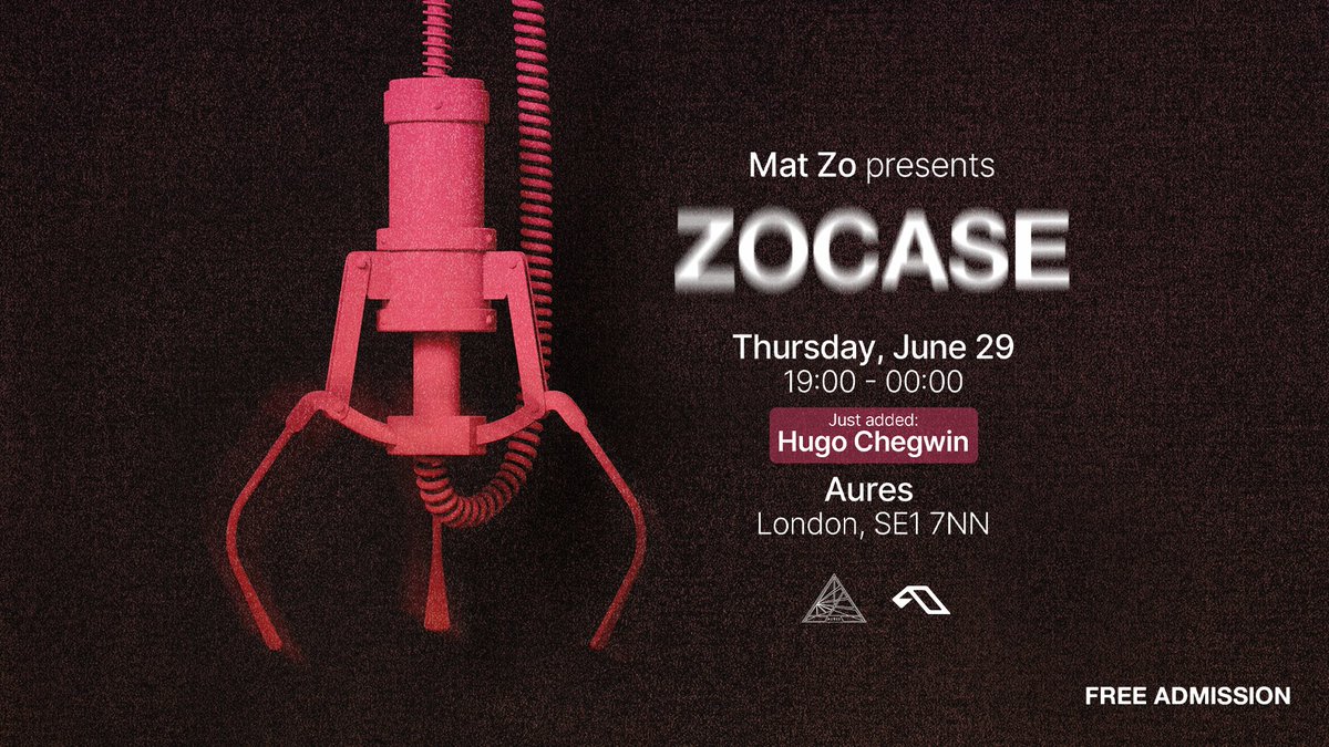 .<a href="/Mat_Zo/">Mat Zo</a> takes over <a href="/AuresLondon/">Aures London</a> tomorrow for his first-ever 'Zocase'. Now with support from <a href="/hugob0ssman/">Hugo Chegwin</a> (a.k.a. DJ Beats of @kuruptfm).💥

Free tickets: anjunabeats.co/mzocldn.OTW