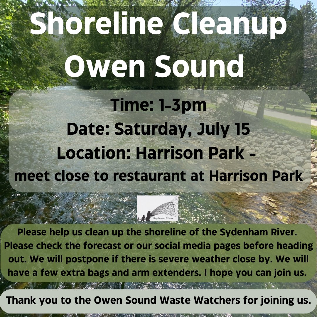bagida_waad's tweet photo. Next #shorelinecleanup. I am rather excited about this one. I haven't been to #HarrisonPark in ages. We as a group haven't cleaned up a shoreline along a #river either. Yay! I hope you can join us on July 15. Next one is at #Southampton on Saturday, August 12. #teamwork https://t.co/YXQSjNkX6R