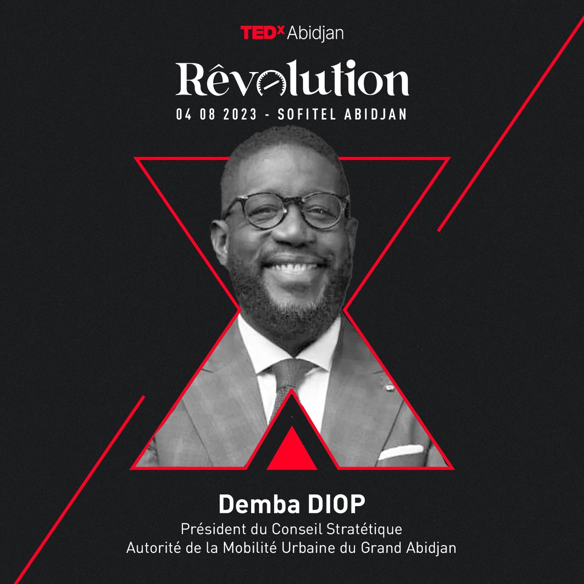 TEDxAbidjan's tweet photo. #TEDxAbidjan #Rêvolution #Speaker1 @dembadiopci : Ecrivain, Président de l'Autorité de la Mobilité Urbaine du Grand Abidjan    
-
Vous pouvez dès à présent acheter en ligne, vos places pour cette édition spéciale de TEDxAbidjan en cliquant sur : https://t.co/sxSz9APIRd https://t.co/yl68FaxRyr