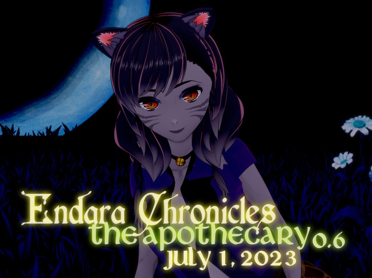 Endara Chronicles: The Apothecary 0.6 will be out on itch.io, F95, <a href="/LewdPixelsGames/">LewdPixels Games</a>, SpicyGaming, and other sites for free download on July 1, 2023.

#AVN #adultgaming #indiegame #lewdgaming #itchio #fantasy #indiedev #adultgames