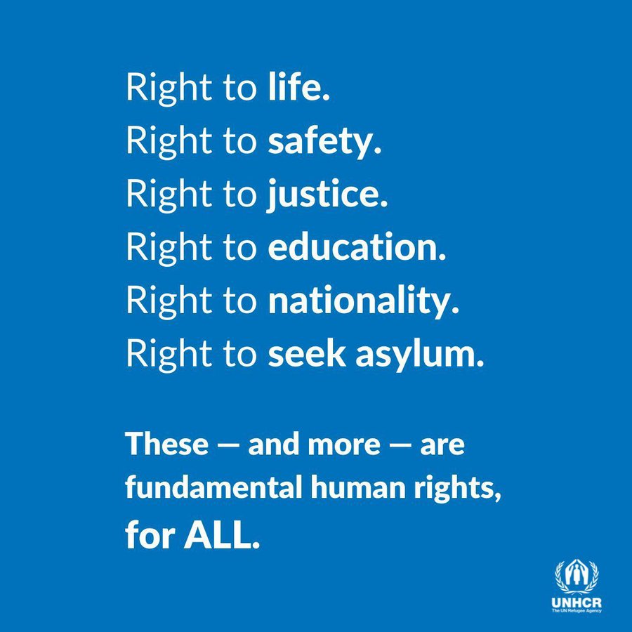 UNGeneva's tweet photo. Refugee rights are human rights.

Let us safeguard our common humanity and secure the rights and dignity of all.

#HopeForAll #WithRefugees #StandUp4Migrants https://t.co/FJoV4Qi105