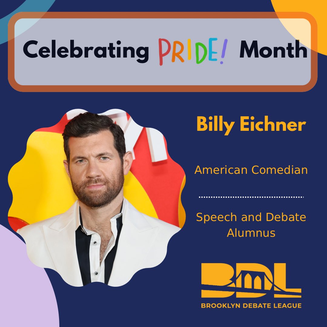 bklyndebate's tweet photo. Did you know Billy Eichner competed in speech events when he attended Stuyvesant? #SpeechAndDebate #Speech #Alumnus #PrideMonth #Pride #BillyEichner https://t.co/fRxB98txsA
