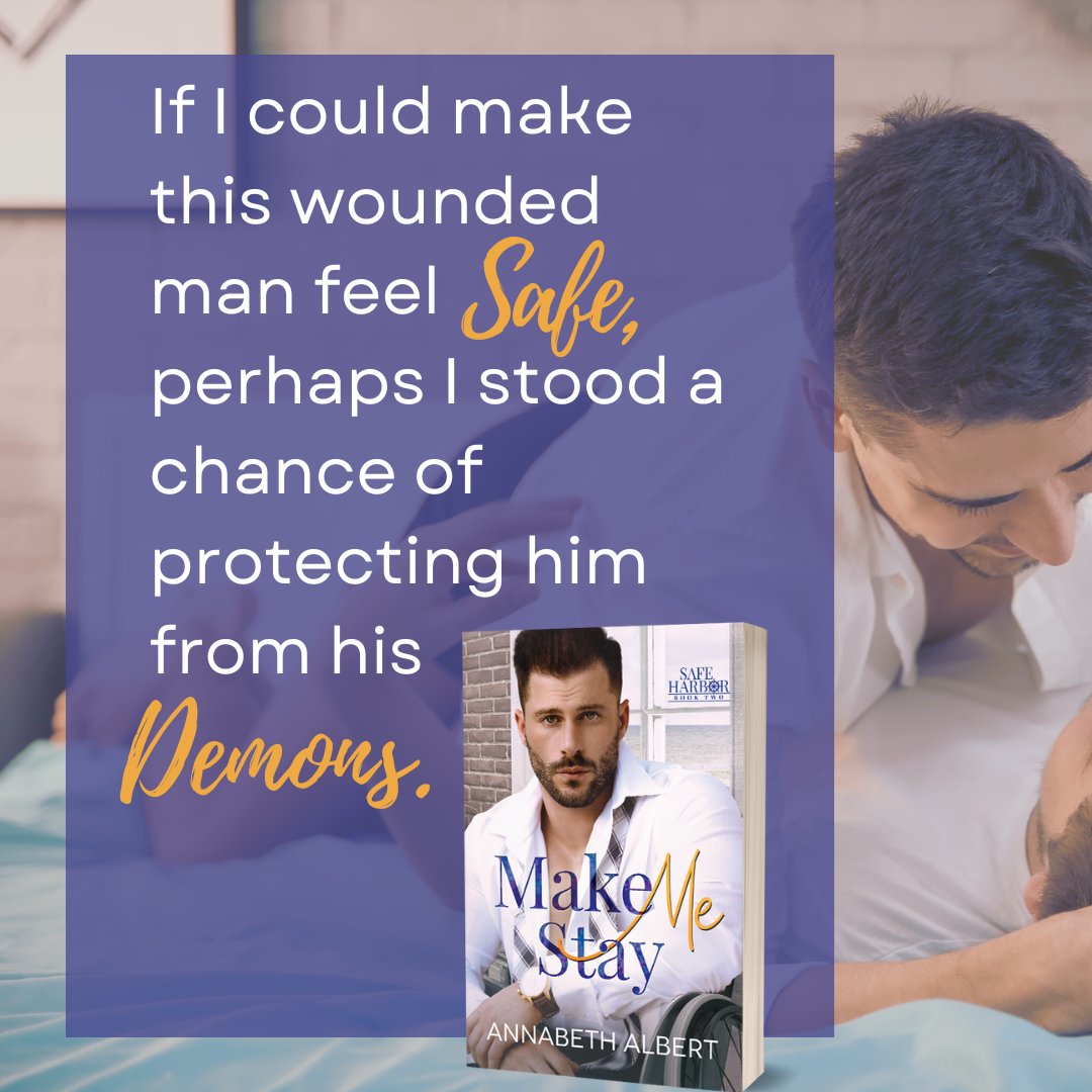 "If I could make this wounded man feel safe, perhaps I stood a chance of protecting him from his demons." My hurt/comfort MM romance MAKE ME STAY is coming in just 2 weeks! Preorder: readerlinks.com/l/3325155 #1LineWeds