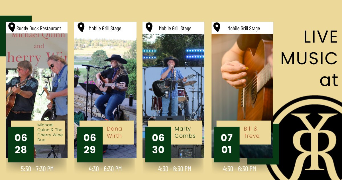 LIVE MUSIC!
This Week at Running  Y Resort.