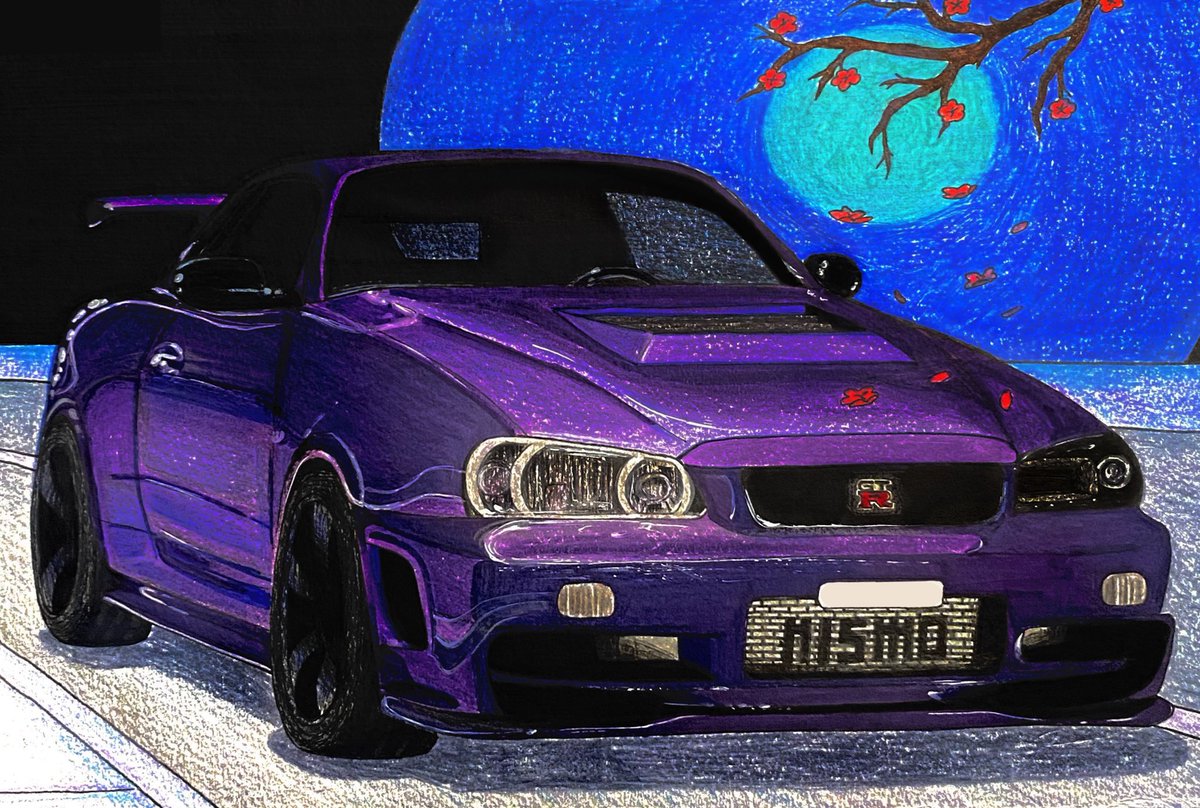 3xqt1e's tweet photo. nissan gtr r34, colored pencils&amp;markers on paper
#carart #traditionalart #r34 #gtr #skyline #nissan https://t.co/grUDzUc3bZ