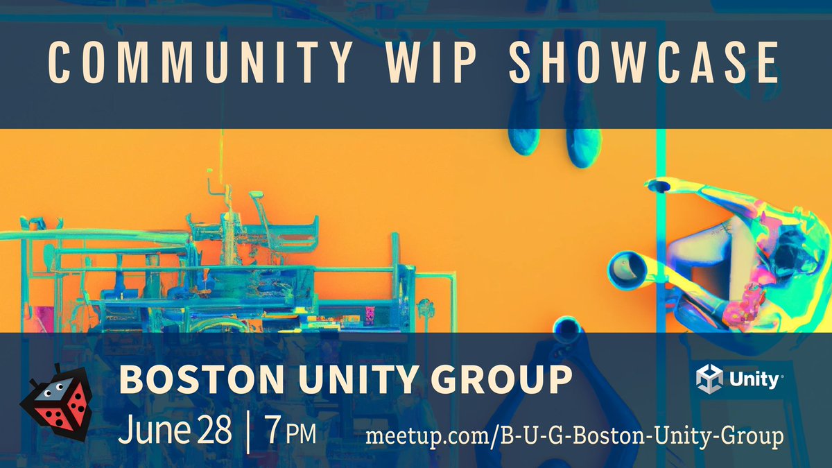 Join us tonight (7pm ET) for our online Community WIP Showcase - RSVP on Meetup &amp; bring your Unity Projects, questions, wisdom ... See you there! meetup.com/b-u-g-boston-u…
