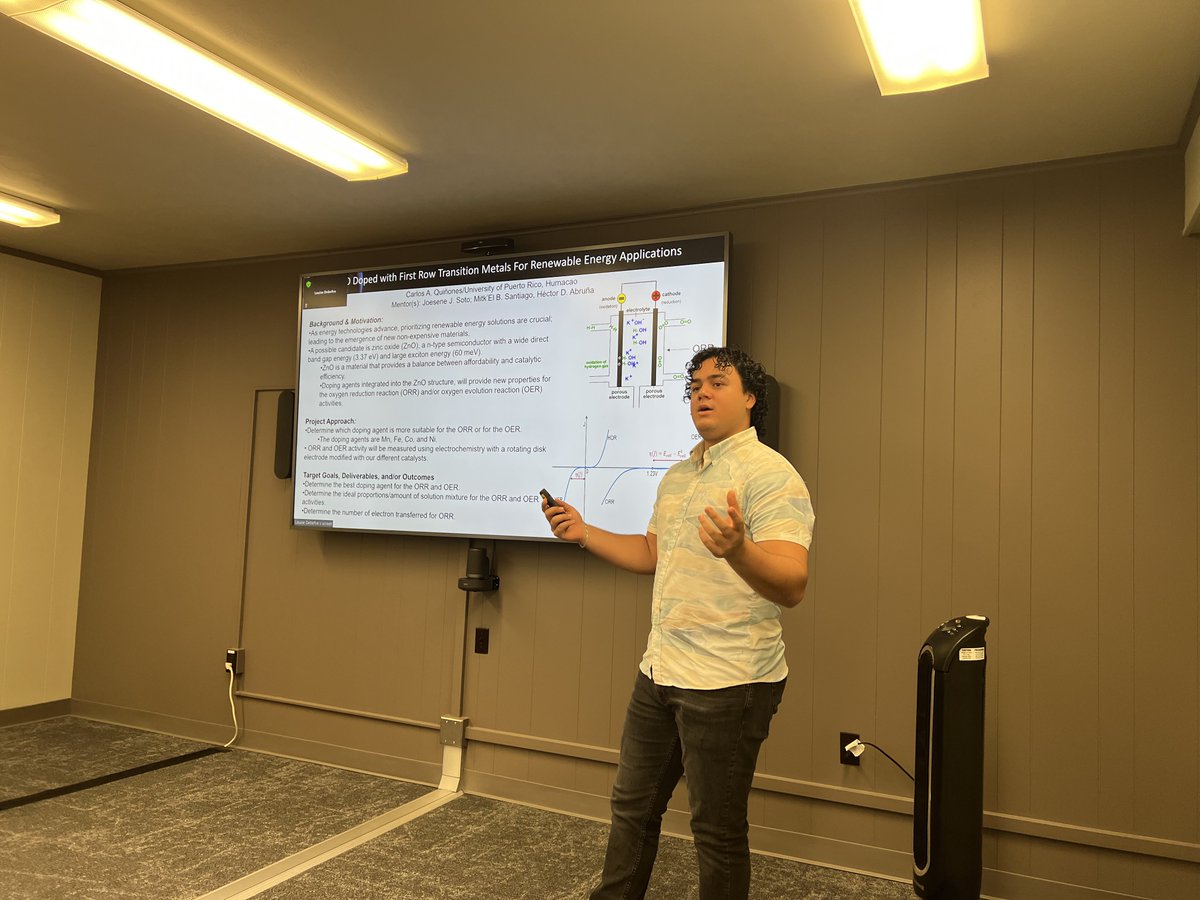 JorgeColon's tweet photo. We are extremely proud of our @NSF #PREM students from @UPR_Oficial (@uprrp @uprm @UPRHComunica) for their excellent presentations after 3 weeks in the summer internship program at @CHESS_user/@Cornell. They will make final poster presentations of their results in mid-August. https://t.co/uFpC4WJkwv