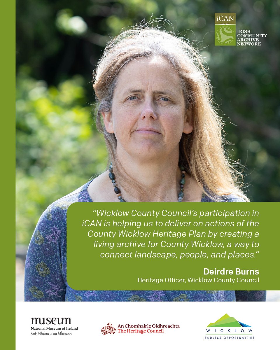 Local Authority Heritage Officers, like Deirdre Burns from Co Wicklow, play a key role in promoting #OurSharedHeritage.  iCAN is giving local groups the tools to curate their heritage locally, & throughout the world. To date, there are 7 #CommunityArchives founded in Co Wicklow!