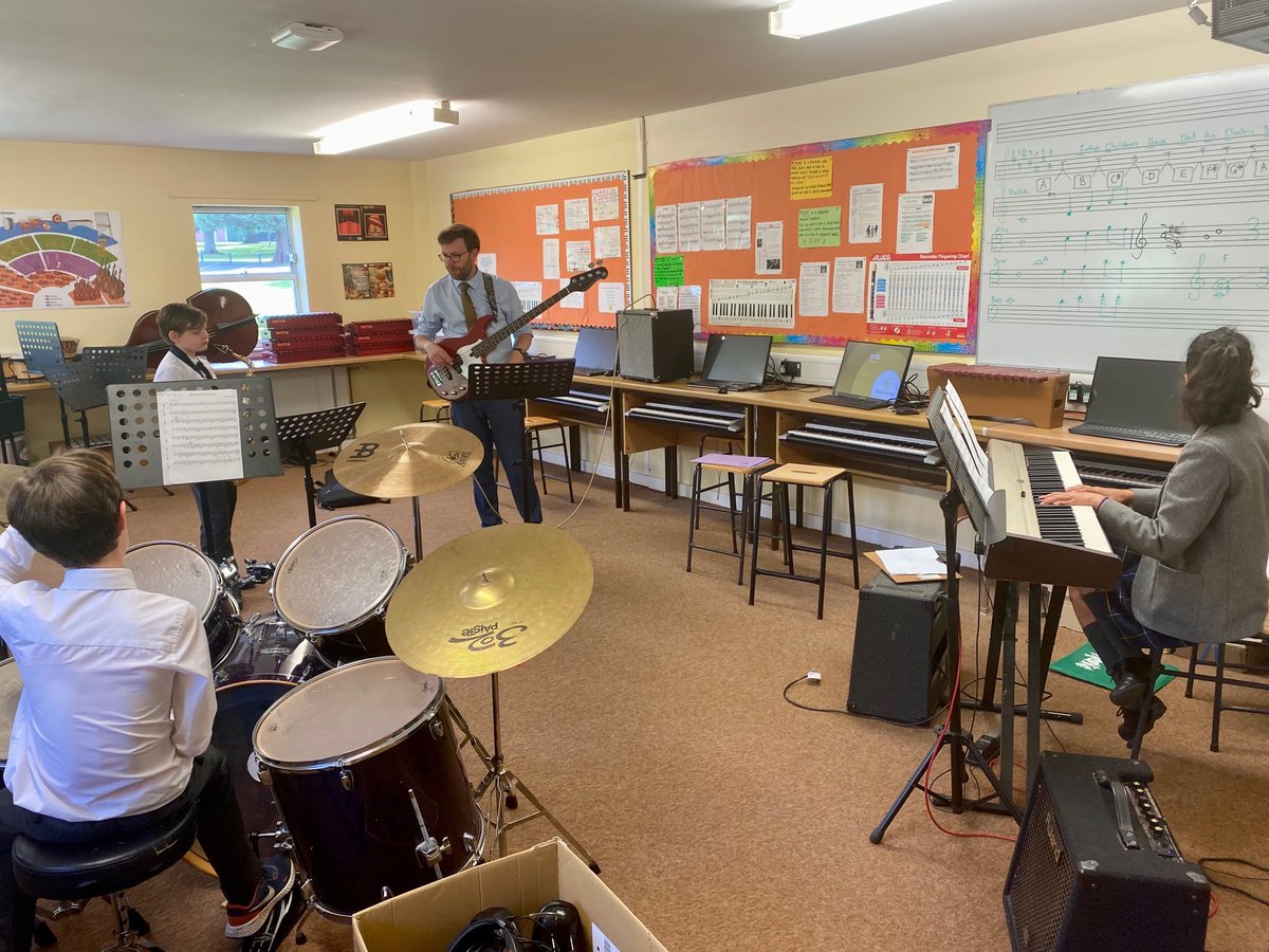 Forget Glastonbury, if it's rocking, live music you want to hear, the Music School at Prestfelde is the place to be! Further to hearing thumping, amazing music pouring out of Music School, a sneak peek revealed Mr Jopling and his band jamming away! Rock on Mr. Jopling!