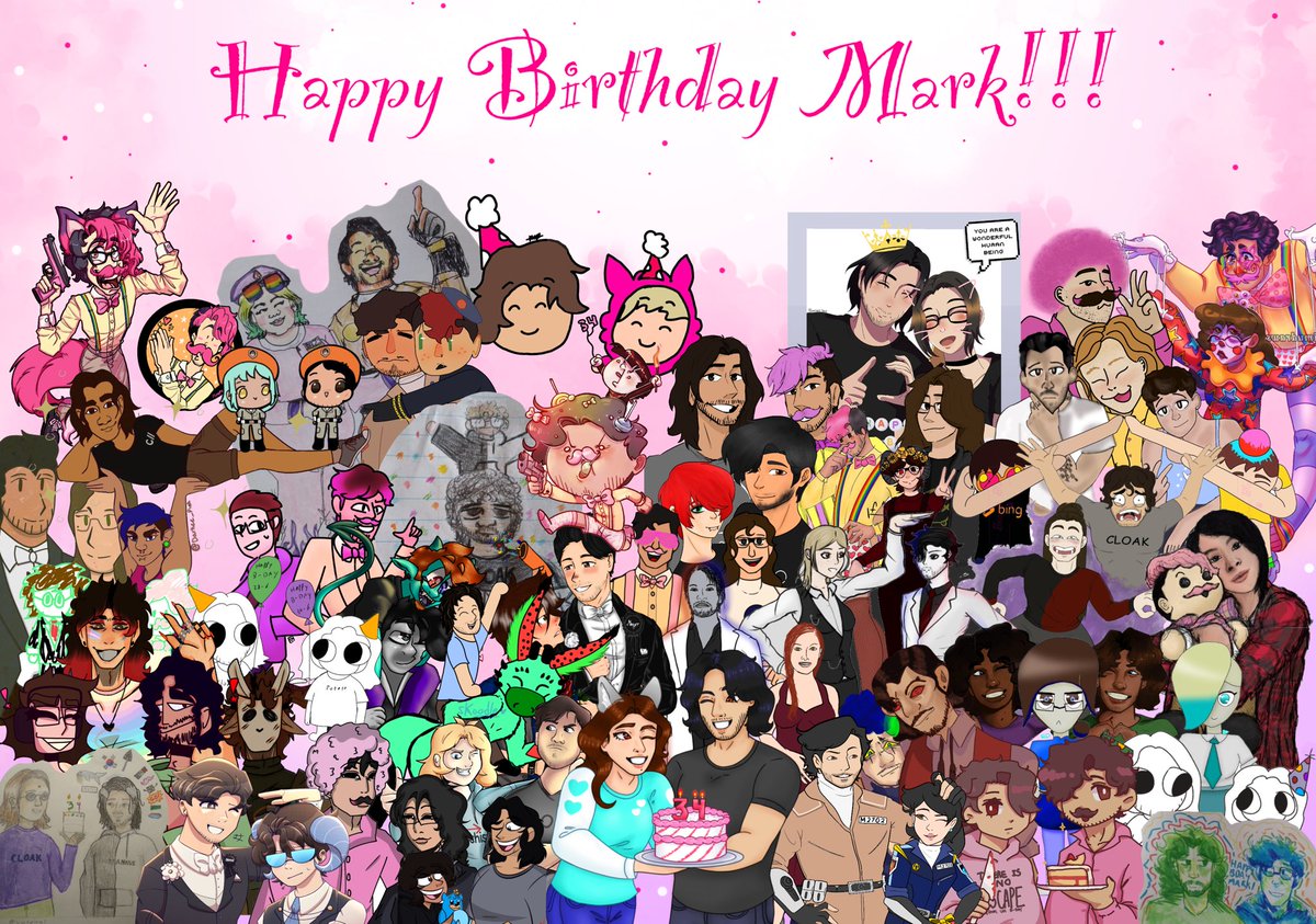 BlueWolfAngel28's tweet photo. Happy Birthday to Mark from the community! 💖

We all love you and appreciate your existence every day 🫶🏼 So here’s a gift from us artists! We all wish you the most joyous birthday today! 🎂 🎉💝 @markiplier

(Artists and their full pieces credited in the thread below) https://t.co/wihBAt9gna