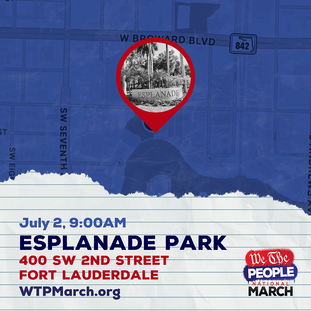 March with us this Sunday, July 2, at Esplanade Park in Ft Lauderdale to protect our rights. We are fed up, and we are not afraid. #justice #democracy #standagainsthate