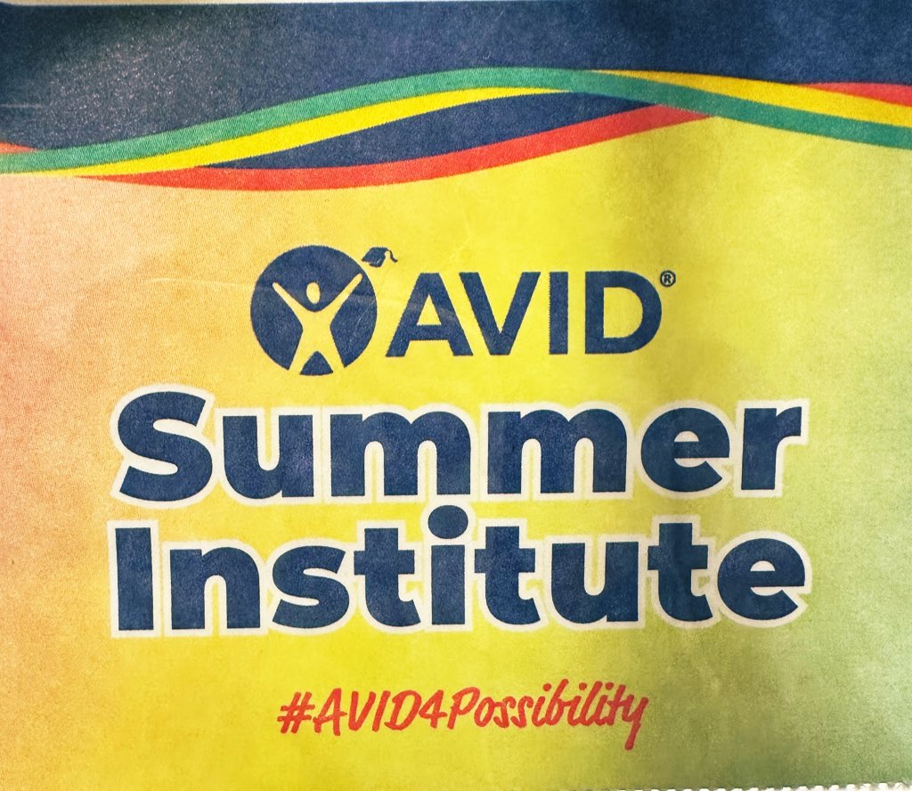 Exited to attend my 1st AVID Summer Institute 🙌🏼📚<a href="/AVID4College/">AVID</a>