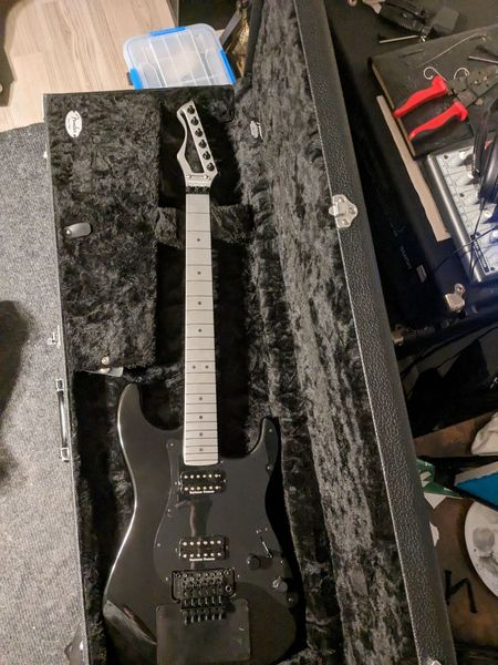 HHavalim's tweet photo. I had a guitar stolen from my truck yesterday. Charvel with a Hoxley aluminum neck in a Fender case. Already filed a police report. Brand new. These are the only pictures I've got. DM if you run into it. Thanks! https://t.co/VjL1bNAnNY