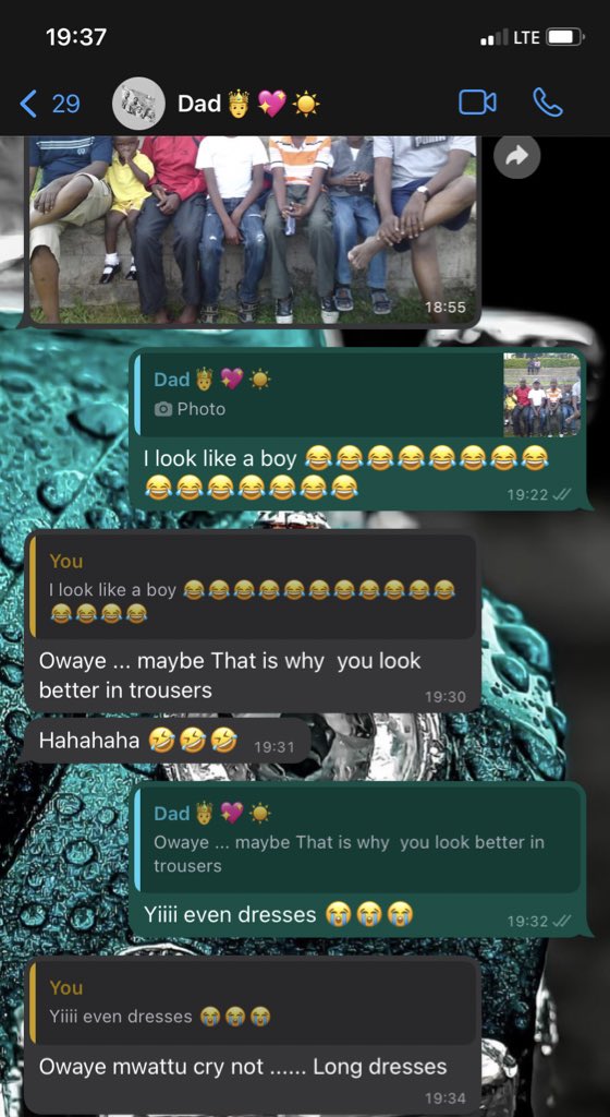 “That’s why you look better in trousers” had me rolling 😂😂 my dad is savage 🤧😭