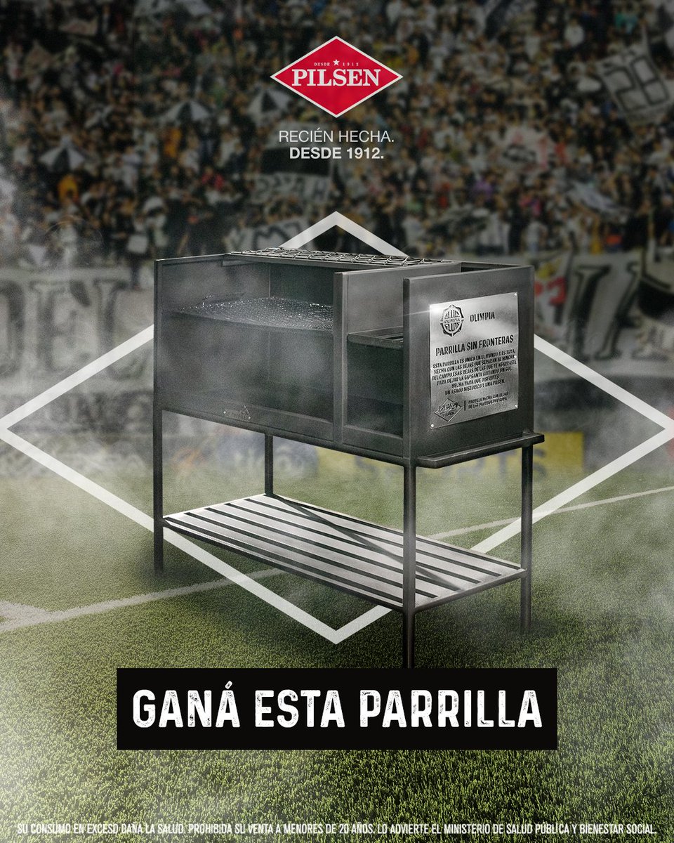 pasionestudiopy's tweet photo. ¡GANÓ OLIMPIA Y LO CELEBRAMOS CON ESTA PARRILLA! ⚪⚫

Imagínate el Glorioso asado que podés hacer para los octavos en esta parrilla creada con rejas de la Cuna de la Gloria ✨ 

3 pasos... 
¡DALE RT, USA EL #PasiónEstudio, @ A TU COMPAÑERO/A DE CANCHA Y YA ESTÁS PARTICIPANDO! https://t.co/hToswHthL8