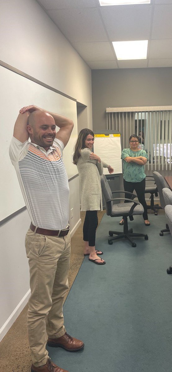 RMS_Research's tweet photo. Some of the RMS gang enjoying a midday break with some stretching...and laughs!🙆‍♂️🕺 https://t.co/pOMcf0MG9b