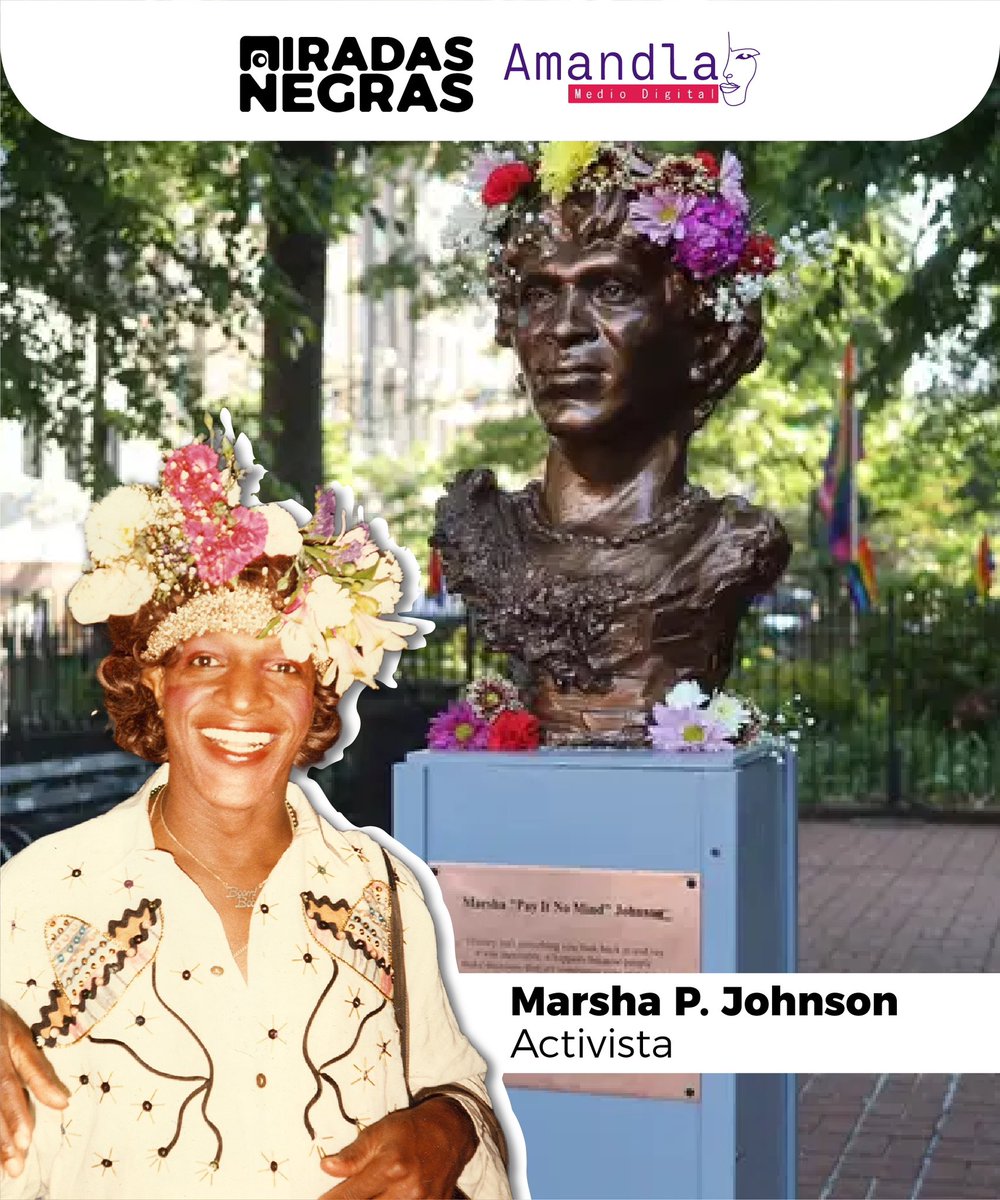 NegrasMiradas's tweet photo. #Miradasnegras
#OrgulloLGBTIQ
En este 28 de Junio, día del #Orgullo, recordamos a #MarshaJohnson, mujer Trans que nunca dejó de levantar su voz para sentar precedentes y abrir camino para que se respeten las diversidades.
#Pride #Libertad #RespetoPorLaDiversidad https://t.co/hnAqxaGPFB