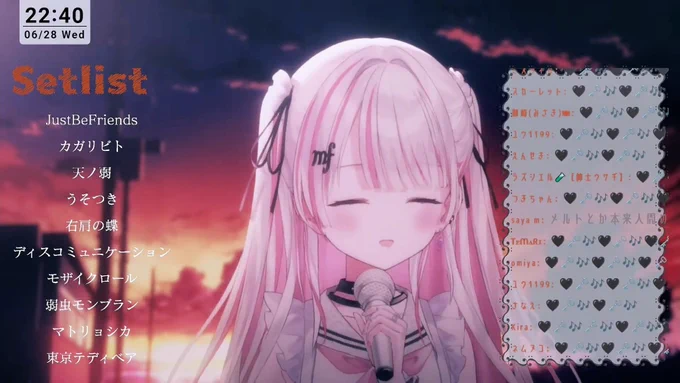 #めろの音楽室 #音鍵めろ 今日は古のボカロ曲! めろちゃんの歌声で好きな曲ばかり聴けて至福でした ちなみに全部知ってました。一時期狂ったように聴いていたので昔の曲ならそうそう負けませんよ?w  今日の色々めろちゃん!楽しそうに歌う様子は勿論ですが、このふにゃっとした笑顔も凄く好き
