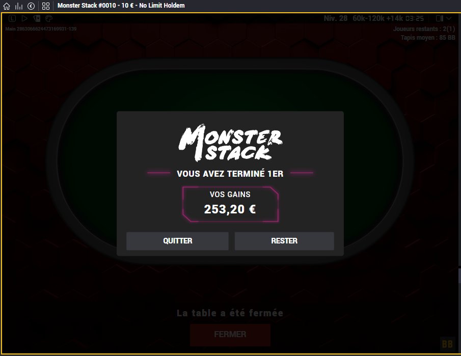 Et c'est la wiiin d'un MS 10 d'après-midi, après un mois de juin... compliqué ! #winamax #poker #brag